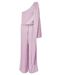 Quiz Women's One Sleeved Satin Jumpsuit With Scarf Detail