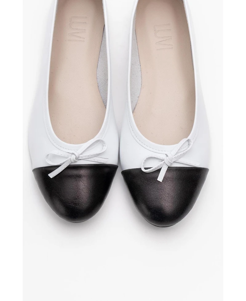 Rayne Cap Toe Leather Ballet Flats (Women)