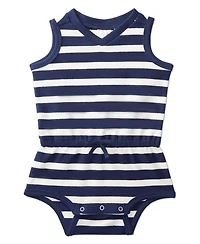 MeMoi Baby Boys Terry Striped Romper