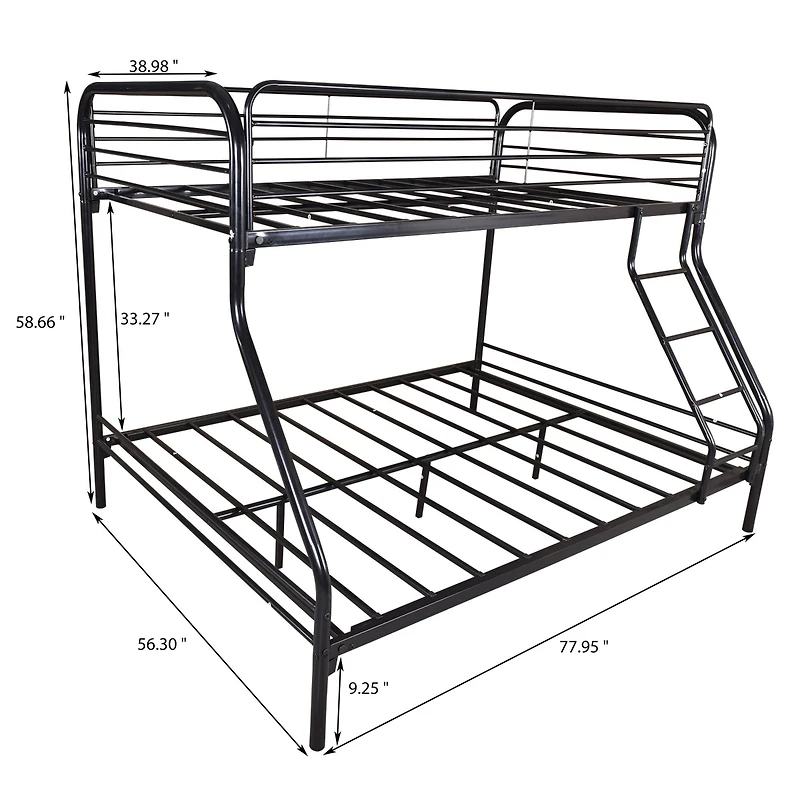 Industrial Heavy Duty Metal Bunk Bed for Small Spaces with Durable Steel Frame