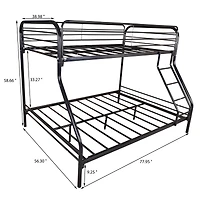 Industrial Heavy Duty Metal Bunk Bed for Small Spaces with Durable Steel Frame