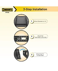 ProMounts Flat/Fixed Tv Wall Mount for 32" to 65" TVs, Holds up to 100lbs
