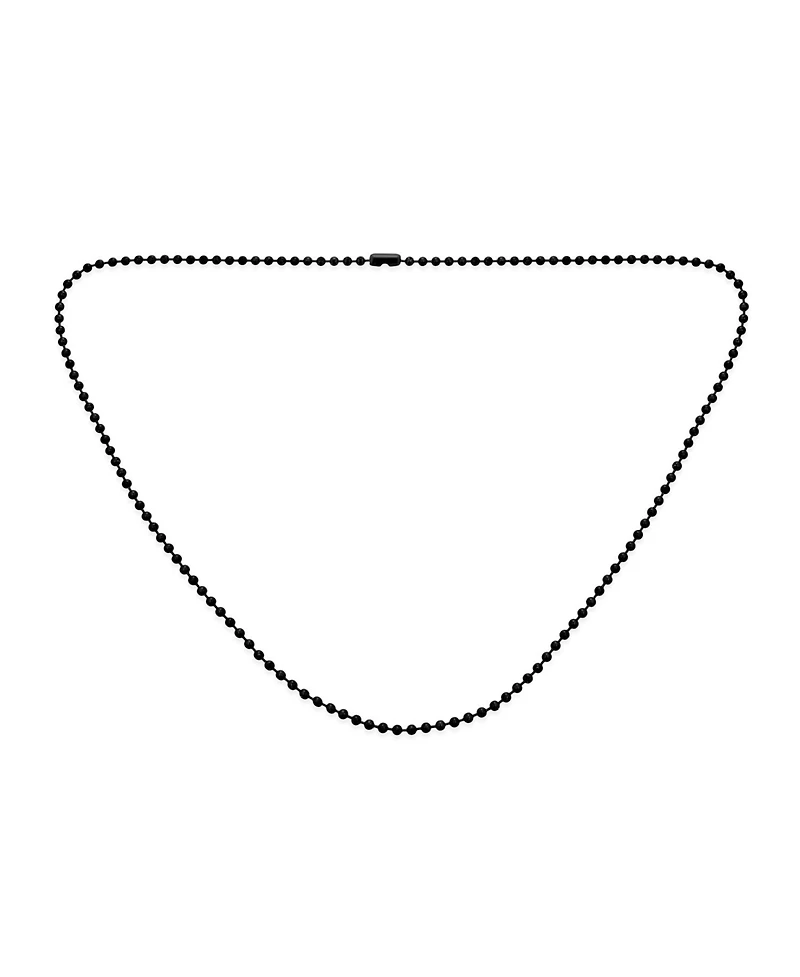 Bling Jewelry Thin Minimalist 1.5MM Stationary Ball Saturn Chain Necklace Black Silver Gold Plated Stainless Steel 16 18 20 24 30 Inch