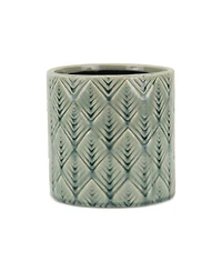 Ceramic Round Planter with Geometric Pattern – Versatile Pot for Garden & Home