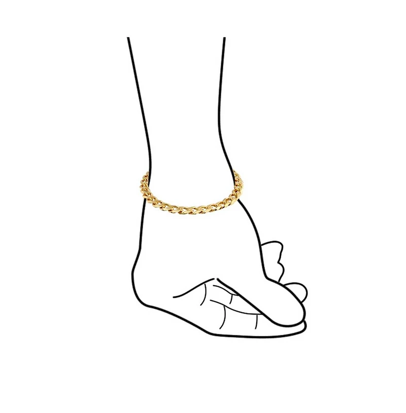 Bling Jewelry Urban Biker Jewelry 7MM Flat Miami Cuban Curb Link Bracelet 180 Gauge Yellow Gold Plated Brass