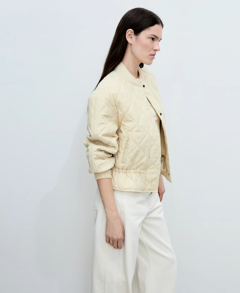 Mango Women's Quilted Bomber Jacket