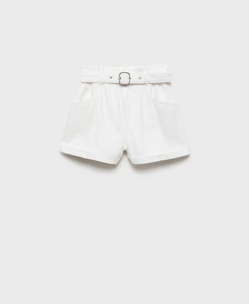 Mango Women's Rolled Hem Paper Bag Shorts