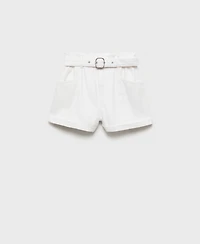 Mango Women's Rolled Hem Paper Bag Shorts