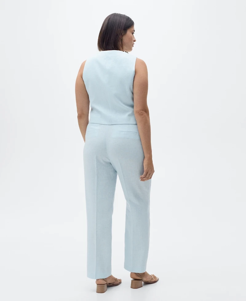 Mango Women's Linen Suit Trousers