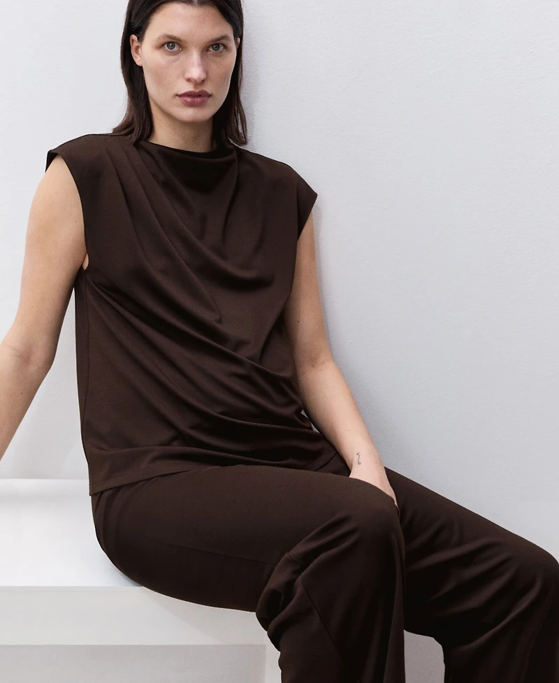 Mango Women's Fine-Knit Wide Leg Trousers