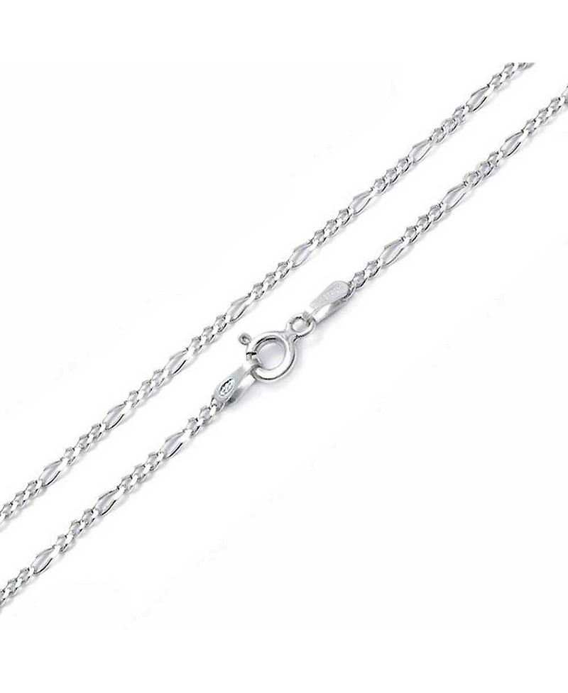 Bling Jewelry Simple Strong 50 Gauge .925 Sterling Silver Figaro Chain Anklet Ankle Bracelet Flexible 9 -10 Inch Made In Italy