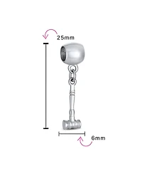Bling Jewelry Croquet Lacrosse Polo Cricket Mallet Sports Gavel Dangle Charm Bead .925 Sterling Silver