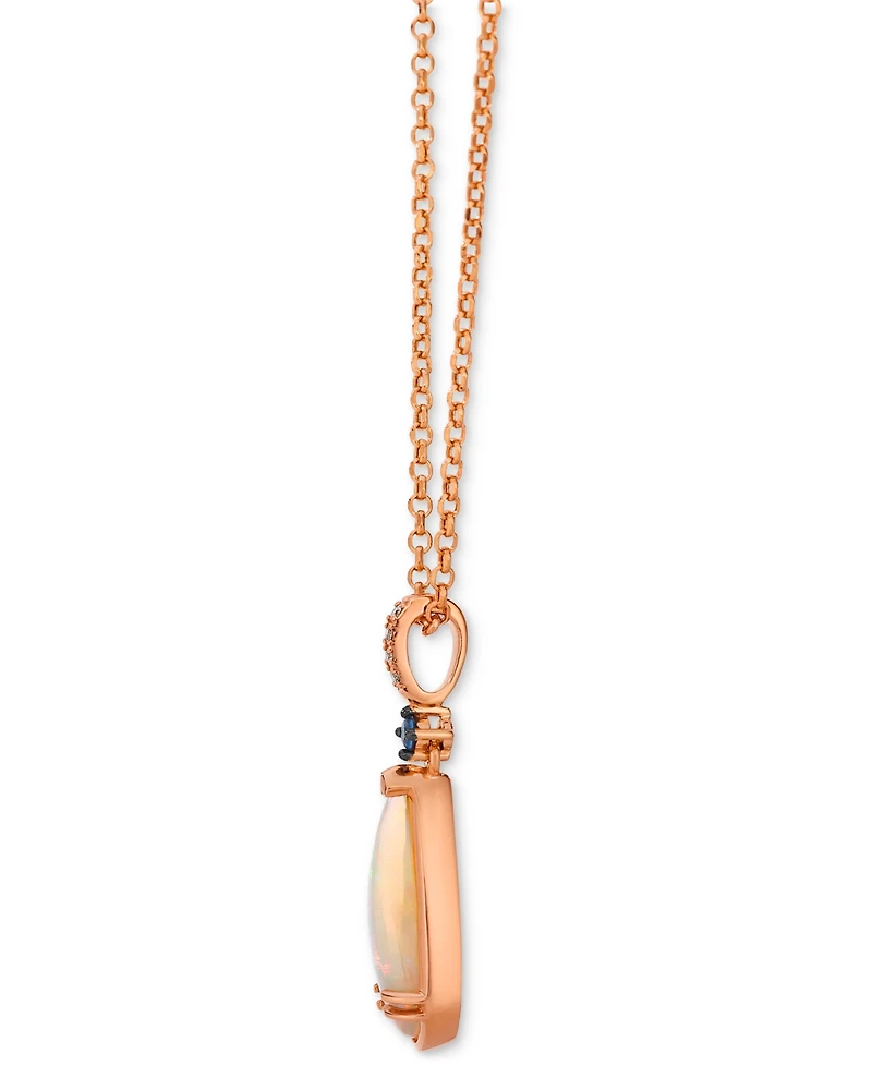 Le Vian Neopolitan Opal (1 ct. t.w.), Blueberry Sapphire & Nude Diamond Pendant Necklace in 14k Rose Gold, 19"