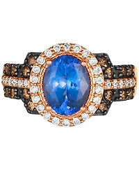 Le Vian Blueberry Tanzanite (1-5/8 ct. t.w.) & Diamond (5/8 ct. t.w.) Oval Hao Ring in 14k Rose Gold