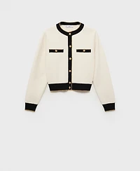 Mango Women's Double Trim Knit Cardigan