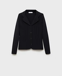 Mango Women's Lapel Collar Knit Sweater