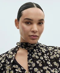 Mango Women's Floral Tie Blouse