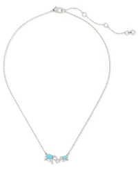 kate spade new york Silver-Tone Mama Elephant Stone Pendant Necklace, 16" + 3" extender