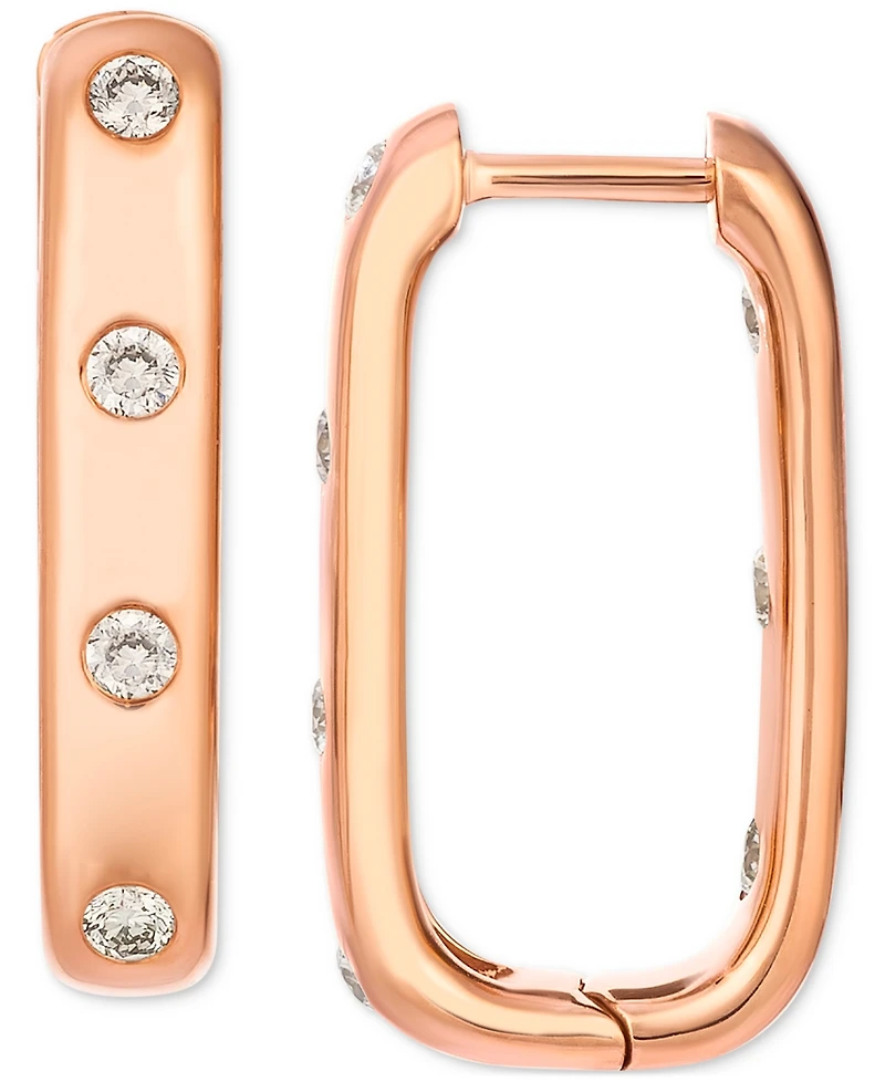 Le VianNude Diamond Oval Hoop Earrings (3/8 ct. t.w.) in 14k Rose Gold