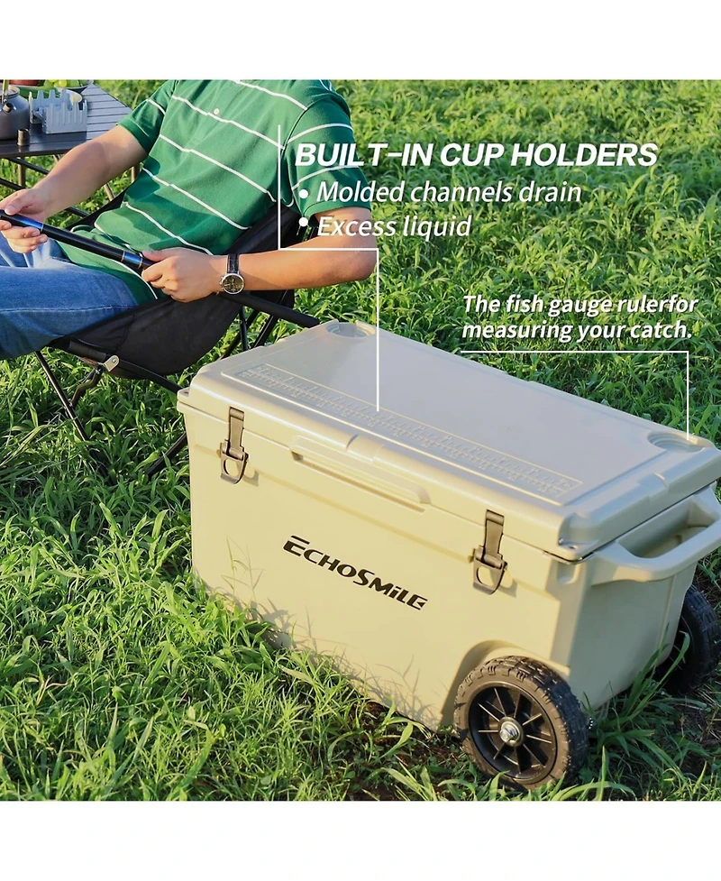 EchoSmile 75 Quart Rotomolded Cooler, Built to Stand up The Rigors of Journey
