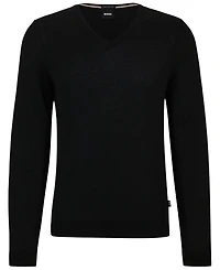 Boss by Hugo Men's Slim-Fit Merino Wool V-Neck Sweater