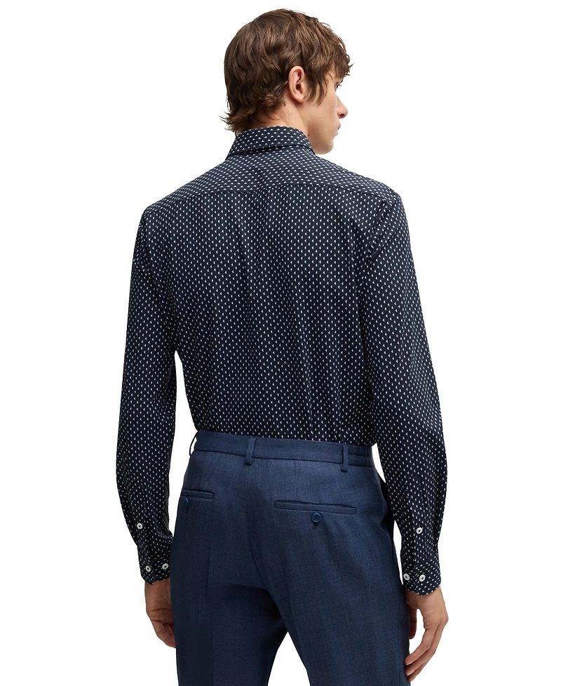 Boss by Hugo Men's Slim-Fit Geometric Print Shirt