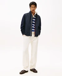 Tommy Hilfiger Men's Relaxed Fit Mixed Media Harrington Jacket