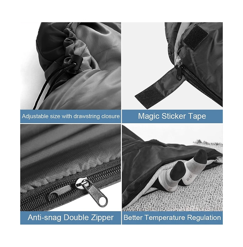 Sleeping Bags Adults Backpacking Lightweight Waterproof Cold Weather Bag Blue