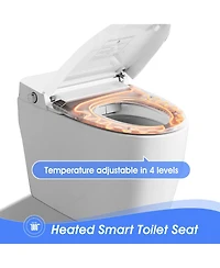 Casainc Lighted Smart Toilet With Heated Seat And Self-Cleaning For Bathrooms