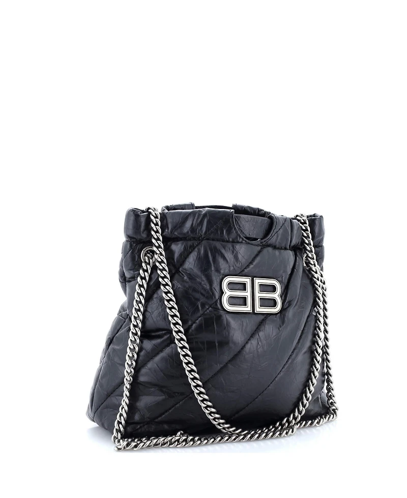Pre-Owned Balenciaga Xs Crush Chain Tote Quilted Crushed Calfskin