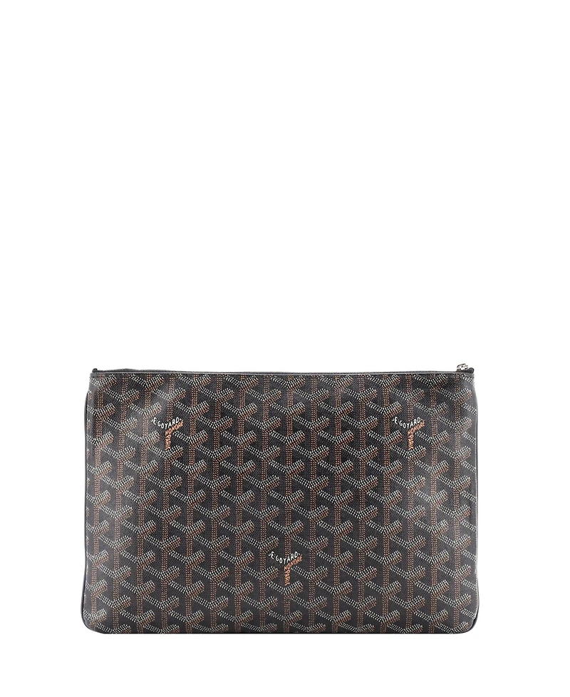 Pre-Owned Goyard Mm Senat Zip Pouch Coated Canvas