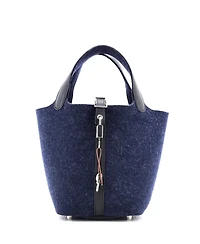 Pre-Owned Hermes Pm Picotin Lock Bag Felt with Leather