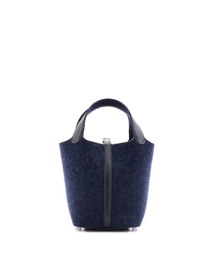 Pre-Owned Hermes Pm Picotin Lock Bag Felt with Leather