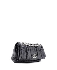 Pre-Owned Balenciaga Medium Monaco Chain Flap Shoulder Bag Quilted Leather