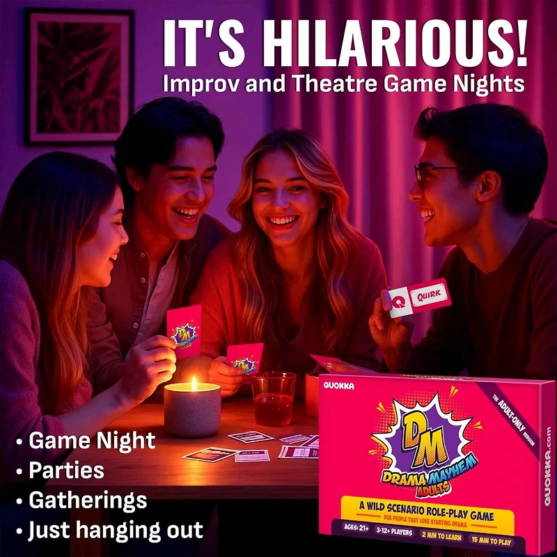 Quokka Family Board Games - Improv Card Game - Roleplay Games for Family Night - Fun Board Game for Kids and Adults