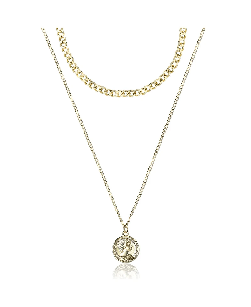 Jessica Simpson Layered Gold Pendant Necklace – Trendy Fashion Jewelry