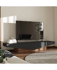 Uniquely designed Tv stand, media console with two drawers, wooden entertainment center