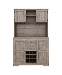 Coffee Bar Cabinet Kitchen with Storage, Farmhouse Wine Drawers shelves and cabinets, Buffet & Glass Racks for Dinin