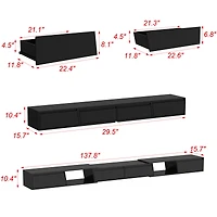Retractable Tv Stand with 4 Drawers, Entertainment Center and Media Console