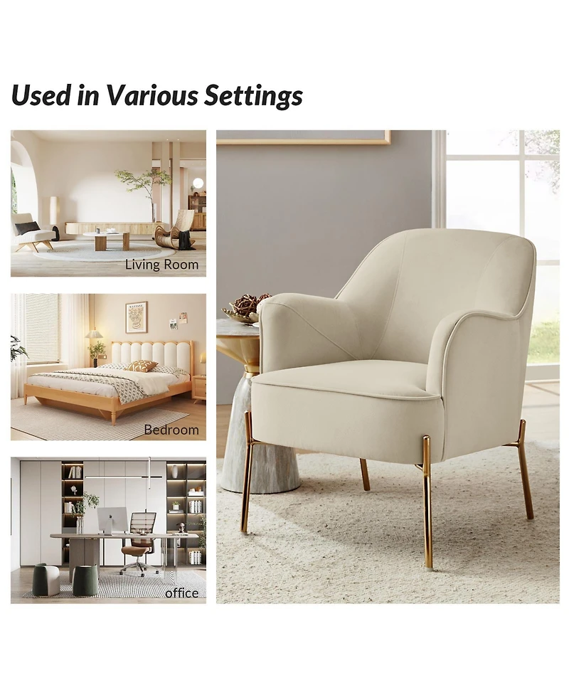 Barbara Wooden Arm Chair with Metal Legs