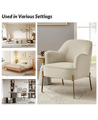 Barbara Wooden Arm Chair with Metal Legs