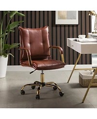 Modern Home Office Desk Chair with Golden Legs