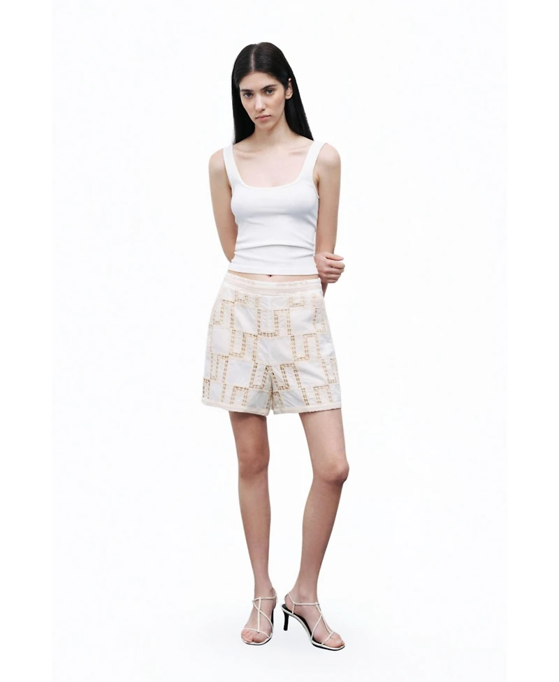 Nocturne Women's Embroidered Mini Shorts