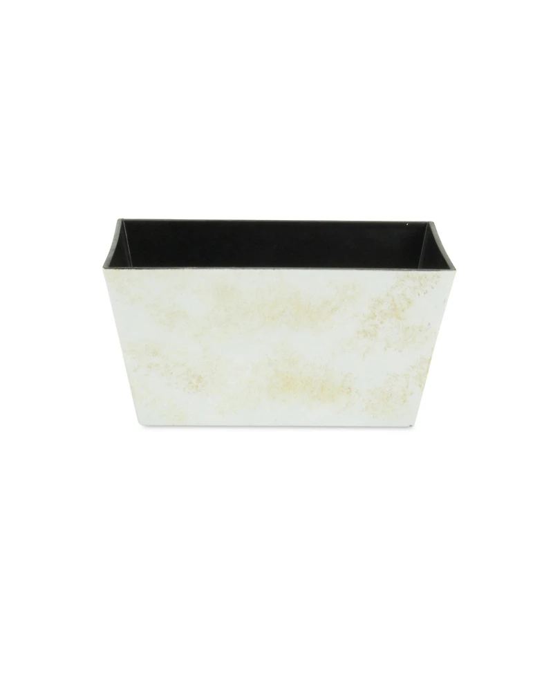 Weather-Resistant Rectangular Plastic Planter for Outdoor and Indoor Use