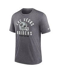 Nike Men's Heather Charcoal Las Vegas Raiders Helmet Tri-Blend T-Shirt