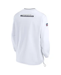 Nike Men's White Seattle Seahawks 2023/24 Sideline Repel V-Neck Long Sleeve Pullover Windshirt