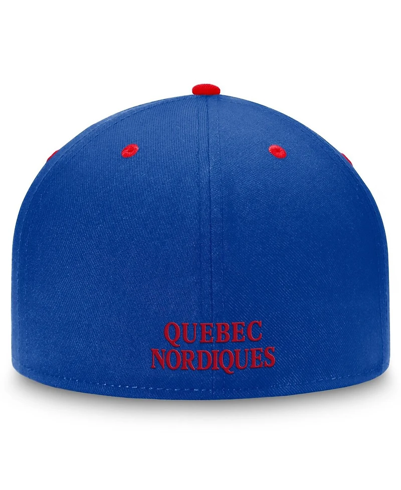 Fanatics Men's Blue/Red Quebec Nordiques Heritage Retro Fitted Hat