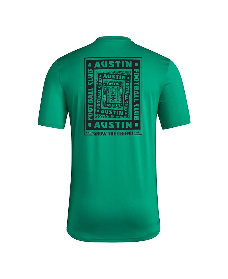 Adidas Men's Green Austin Fc Local Wrap T-Shirt