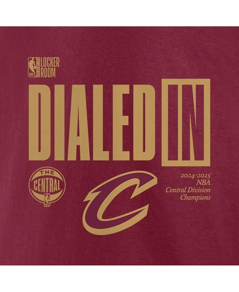 Fanatics Men's Wine Cleveland Cavaliers 2025 Central Division Champions Locker Room T-Shirt