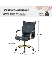 Modern Home Office Desk Chair with Golden Legs